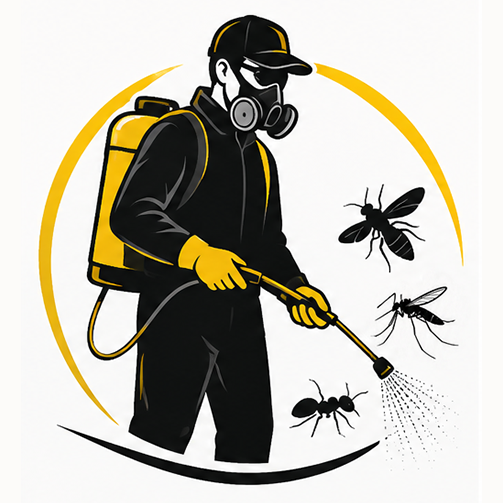 Illustration représentant une intervention de désinsectisation contre les guêpes, frelons moustiques, fourmis et autres insectes nuisibles dans le Vaucluse.